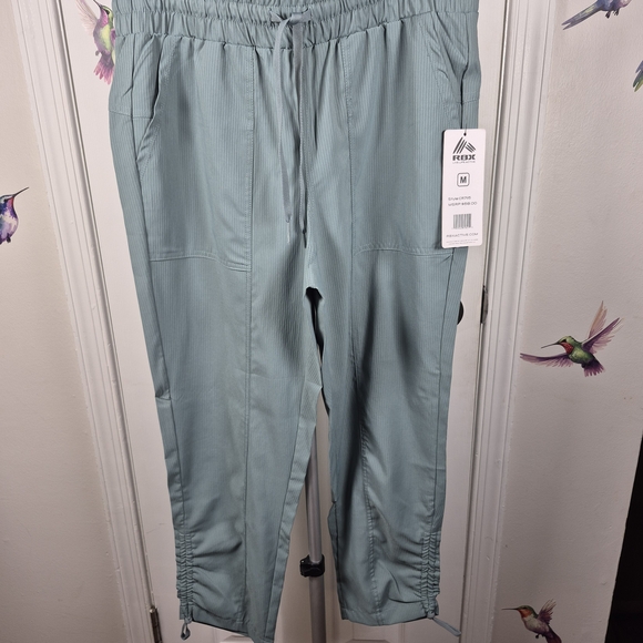 RBX Pants - RBX Activewear Ribbed Jogger/Athleisure Pants w Pockets - Seafoam Green Size M